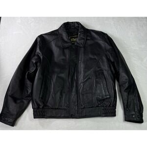 Reed Sportswear Leather Moto Jacket Mens Large Black Removable Lining NEW